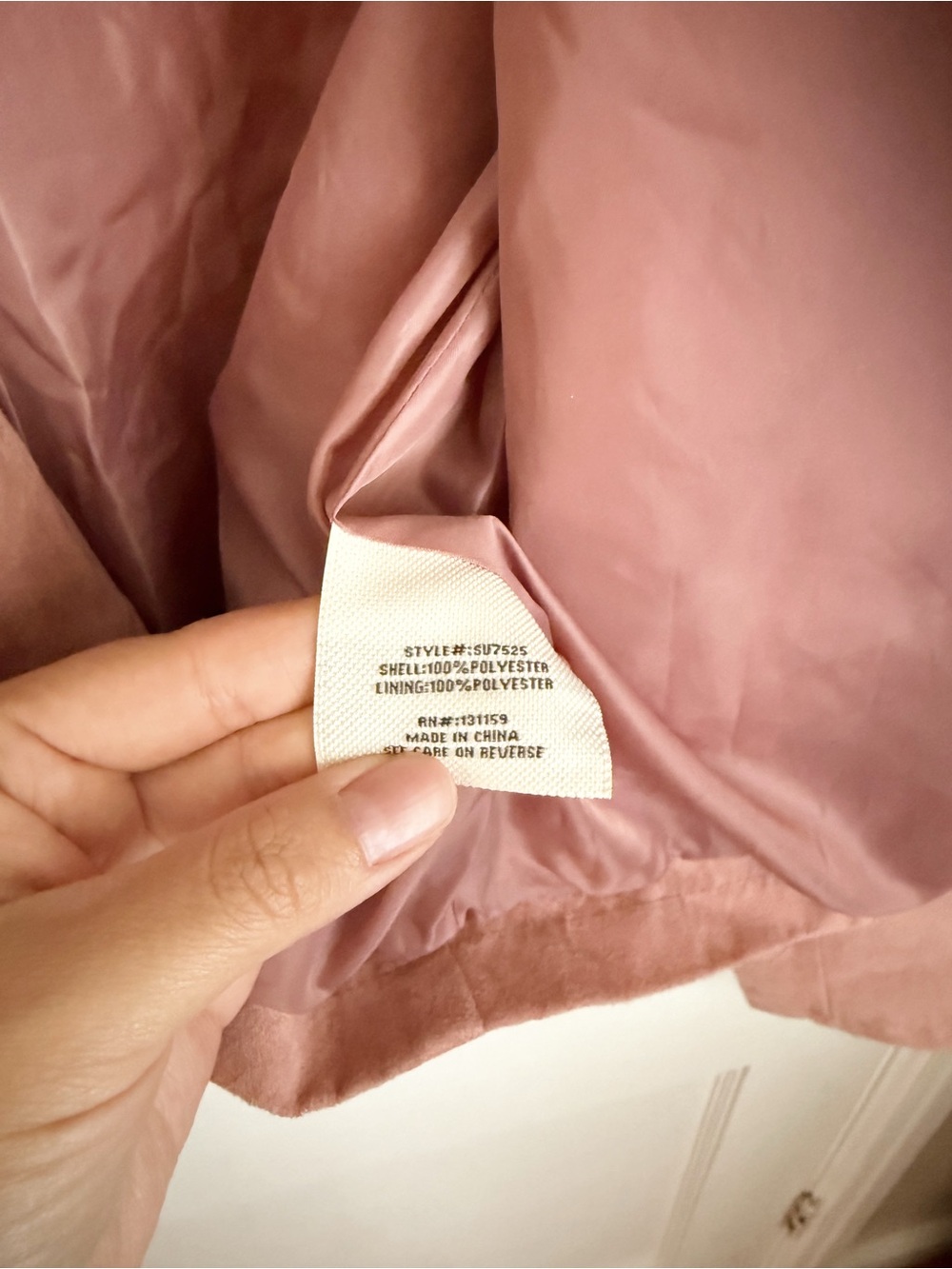 Sebby Collection Blush Pink Faux Suede Moto Jacket - Picture 10 of 10